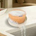 2 Pack Holder for Scrub Daddy, Thinnest Build to Last Sponges Holders, Durable Smiley Face Sponge Rack, Large Soap Dish & Sink Caddy Organizer, Dishwasher Safe (White, 2)