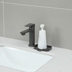 MicoYang Silicone Bathroom Soap Dishes with Drain Spout-Bathroom and Kitchen Sink Organizer,Sponge Holder,Dish Soap Tray,Perfect for Dispenser,Scrubber,Bottle,Cup on Sink or Counter-Coffee 4.9"×3.2"