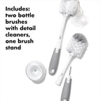 OXO Tot Bottle Brush with Nipple Cleaner and Stand – Gray, 2-Pack