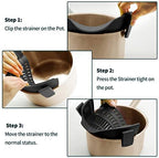 AUOON Clip On Strainer Silicone for All Pots and Pans, Pasta Strainer Clip on Food Strainer for Meat Vegetables Fruit Silicone Kitchen Colander (Navy)