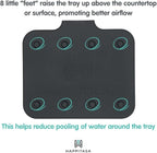 Happitasa Silicone Soap Dish Tray and Sponge Holder with Drain Chute and Feet | 3-Way Sloped Design | Bathroom and Kitchen Sink Organizer Caddy (Vanilla Cream, 5"x4", 3.5 Ounces)