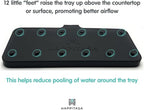 Happitasa Silicone Soap Dish Tray and Sponge Holder with Drain Chute and Feet | 3-Way Sloped Design | Bathroom and Kitchen Sink Organizer Caddy (Smoky Blue, 10"x4", 7.8 Ounces)