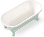 6.5" Ceramic Mini Decorative Clawfoot Bathtub Bar Soap Dish, Kitchen Sponge Holder and Shower Tray for Bathroom, 1 Pack(Bright Teal)