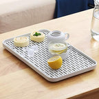 Cup Drying Rack & Dish Drying Tray, Drain Board for Small Kitchen Sink, Dish Drain Tray Large Enough for Counter or Coffee Table, Big White Dish Drying Mat