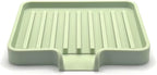 Happitasa Silicone Soap Dish Tray and Sponge Holder with Drain Chute, Pack of 2 | Bathroom and Kitchen Sink Organizer Caddy (Pistachio, 5.2"x4", 7.2 Ounces)