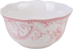 222 Fifth Adelaide Blush 12-Piece Pink Porcelain Dinnerware Set – Service for 4, Big Dinner Plates and Bowls Sets, White with Pink Floral Pattern, for Daily Entertainment, Microwave & Dishwasher Safe