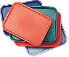 Carlisle FoodService Products Cafe Fast Food Cafeteria Tray with Patterned Surface for Cafeterias, Fast Food, And Dining Room, Plastic, 17.87 X 14 X 0.98 Inches, Red