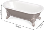 6.5" Ceramic Mini Decorative Clawfoot Bathtub Bar Soap Dish, Kitchen Sponge Holder and Shower Tray for Bathroom, 1 Pack(Taupe)