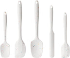 Silicone Spatula Set, 5 Piece Food Grade Rubber Spatulas for Baking, Cooking, and Mixing High Heat Resistant Non Stick Dishwasher Safe BPA-Free (Candy Color)