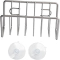 Sponge Holder for Kitchen Sink, Stainless Steel Sink Caddy with Strong Suction Cups, Rustproof Suction Sponge Holder Organizer for Sponge, Scrubber & Brush – Silver