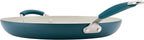 Rachael Ray Cucina Ceramic Nonstick Frying Pan/Skillet, Dishwasher Safe, 14 Inch Open Fry Pan - Marine Blue