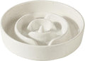 Havniva Ceramic 1.2 Cup Dog Bowl Slow Feeder for Medium and Small Dog, 7.3inch Pet Slow Dish, Stop Bloat, Preventing Choking(Single Bowl, Vanilla White)