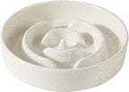 Havniva Ceramic 1.2 Cup Dog Bowl Slow Feeder for Medium and Small Dog, 7.3inch Pet Slow Dish, Stop Bloat, Preventing Choking(Single Bowl, Vanilla White)