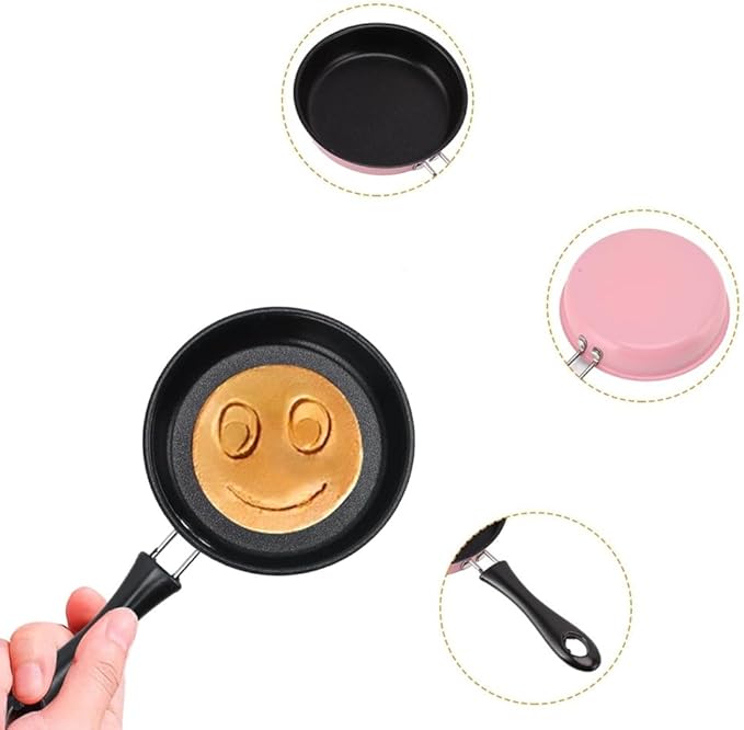 Nonstick Frying Pan 4.9 Inch(12.5cm) Round Egg Pan One Egg Fry Pan Egg Pancake Maker Omelet Mini Dishwasher Safe Cookware Small Egg Skillet, PFOA Free, Portable Pan for Stove Gas Induction Hob