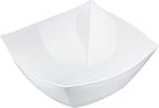 Restaurantware-Moderna 8 Ounce Fancy Plastic Bowls, 10 Square Disposable Salad Bowls - Durable, Heavy-duty, White Plastic Bowl, For Warm And Cold Foods