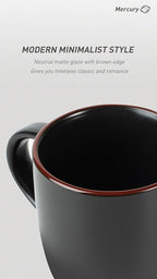 famiware Mercury Coffee Mugs 13 oz, Coffee Mugs Set of 4 with Handle, Cups for Latte, Hot Tea, Cappuccino, Mocha, Cocoa, Black
