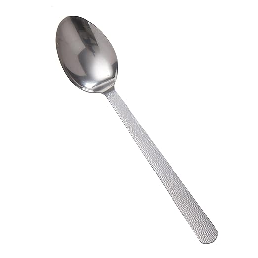 American Metalcraft SVHSP Solid Spoon, Hammered, Vintage Stainless Steel, 13 1/4-Inches