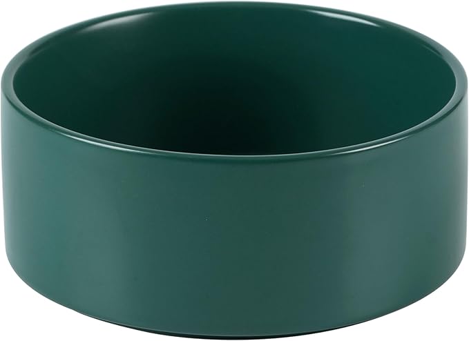 Havniva Non-Slip 8.2inch Ceramic Dog Food and Water Bowl for Large Breed Dogs, Pet Bowl for Replacement (Single Bowl, Green)