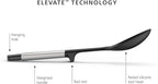Joseph Joseph Elevate Silicone Solid Spoon, BPA Free, Heat Resistant Non Stick Kitchen Utensil, Weighted Stainless Steel Handle