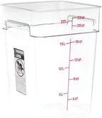 Cambro Food Storage Container - Classic Series Square - 22 QT (Quart) - Commercial Grade for Food Prep (Clear)