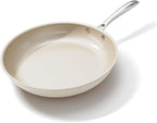 Nonstick Frying Pan Skillet, Ceramic Non-Stick Saute Pans, Cooking Fry Pan, All Stovetops, Dishwasher/Oven Safe, PFAS-Free, Non Toxic (Cream White, 9.5 Inch)