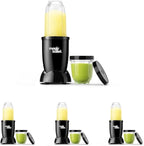 Magic Bullet® Blender Set, 7-Piece Set, 250W Blender and Food Processor, 2 Blending Cups, Cross Blade, Compact Design, Smoothies, Sauces, Silver, MBR-0701AK (Pack of 4)