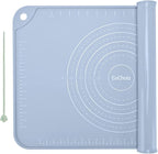 Silicone Pastry Mat 32"*24" Extra Thick Non Stick Baking Mat Food Grade Silicone Dough Rolling Mat with Edge Heightening Large Blue