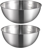 Stainless Steel Salad Bowls Set - Mixing Bowls with Measurement Markings, Snacks Bowls - Small, 1.27 Quart - Serving & Storage Bowls for Mixing, Cooking, Baking, Prepping