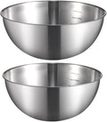 Stainless Steel Salad Bowls Set of 2 Mixing Bowl with Measurement Markings Snacks Bowls, 1.70 Quart Serving Bowls for Mixing, Cooking, Baking, Prepping and Home Kitchen Food Storage Bowls