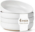 Gencywe 8.3" Pasta Bowls Set of 4, 34 oz Ceramic Salad Bowls, White Serving Plate, Wide and Shallow Bowl for for Fruits, Noodle, Dinner, Housewarming Wedding Christmas Dishwasher and Microwave Safe