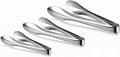 3 Pack Polished Stainless Steel Serving Tongs 6, 9 and 12 Inch Metal Food Silver Tong for Buffet Salad BBQ Grilling Heavy Duty Kitchen Utensils for Cooking Catering Wedding Party