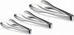 3 Pack Polished Stainless Steel Serving Tongs 6, 9 and 12 Inch Metal Food Silver Tong for Buffet Salad BBQ Grilling Heavy Duty Kitchen Utensils for Cooking Catering Wedding Party