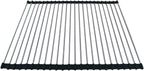 Ahyuan Roll up Dish Drying Rack Over The Sink Kitchen Roll up Sink Drying Rack Portable Dish Drainer Foldable Dish Drying Rack (Black, 17.8''X15.8'')