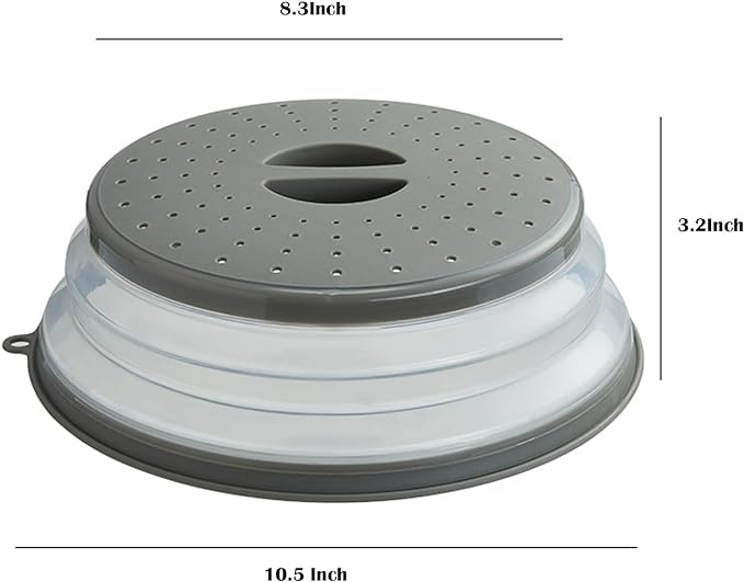 Microwave Splatter Cover Vented for Food, Splatter Guard & Colander Kitchen Gadget for Fruit Vegetables Microwave Plate Cover with Hook Hole,Dishwasher-Safe,BPA-Free Silicone & Plastic (2 Pack)