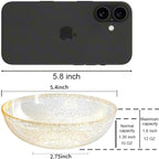 bUCLA 50Pack Gold Glitter Plastic Bowls - 10oz Disposable Crystal Salsa/Dessert Bowls for Wedding & Party