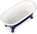 6.5" Ceramic Mini Decorative Clawfoot Bathtub Bar Soap Dish, Kitchen Sponge Holder and Shower Tray for Bathroom, 1 Pack(Navy Blue)