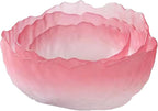 Glass Salad Bowl Irregular Lotus Flower Shape Serving Bowls, Mixing Nut Bowls for Kitchen Fruist, Snack, Dessert, and Ice Cream Candy Dishes (Crystal Gradient Pink, Set of 3 (L,M,S))