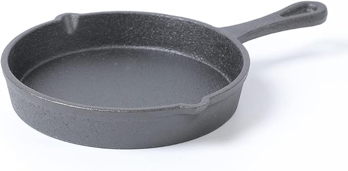 HAWOK Cast Iron Mini Skillet, Round Pan, Mini Server, DIA 5.3inch, 12 Pcs, Black