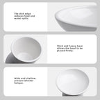 6.2 Inch Extra Wide Elevated Ceramic Cat Bowls, Food and Water Bowl Set for Elder Big Cats Small Dogs, Raised Design for Pet Easy Eating, Protect Cat's Spine Set of 2(White)