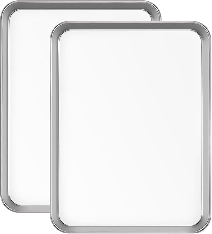 2-Pack Stainless Steel Baking Sheet Set – 16x12x1 Inch Commercial Grade Cookie Sheets, Heavy Duty Non-Warping Oven Safe Pan for Baking, Roasting & Cooking