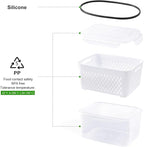 Freshmage Fruit Storage Containers for Fridge with Removable Colander, Airtight Food Storage Container, Dishwasher Safe Produce Saver for Refrigerator, Keep Berry Fruit Fresh Longer 4 pcs Small Clear