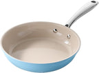 Redchef Small Frying Pan Nonstick Skillet, Ceramic Coated Omelet Pan for Eggs, Non Toxic PTFE/PFOA Free, Induction Compatible, Sea Salt Blue, 8 Inch