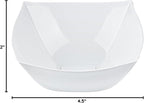 Restaurantware Moderna 8 Ounce Fancy Plastic Bowls 10 Square Disposable Salad Bowls - Durable Heavy-duty White Plastic Bowls For Warm And Cold Foods (Pack of 3)