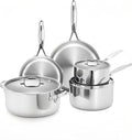 5 Ply Stainless Steel Cookware Set,8-Piece,Professional Kitchen Cooking, Heavy Chef Quality,PFOA, PTFE & PFOS Free,Induction, Non-Toxic, Oven Safe,Best 18/8 Full Clad
