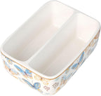 2 Compartments Ceramic Sponge Holder for Kitchen Sink, Cute Floral Pattern Countertop Dish Sponges Holder Soap Sink Organizer Caddy Farmhouse Home Kitchen Decor Butterfly