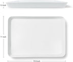 greenandlife 4 Pcs 16" x 11" Large Serving Trays for Party Supplies, Plastic Platters for Serving Food, Unbreakable Reusable Trays for Snack, Fruit, Cookies, Desserts in Kitchen, BPA Free, White