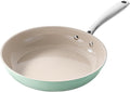 Redchef Non Stick Skillet Ceramic Coated, Healthy Kitchen Cookware for Everyday Cooking, Riveted Handle, Compatible with All Cooktops, PTFE & PFAS & PFOA Free, Mint Green, 9.5 Inch