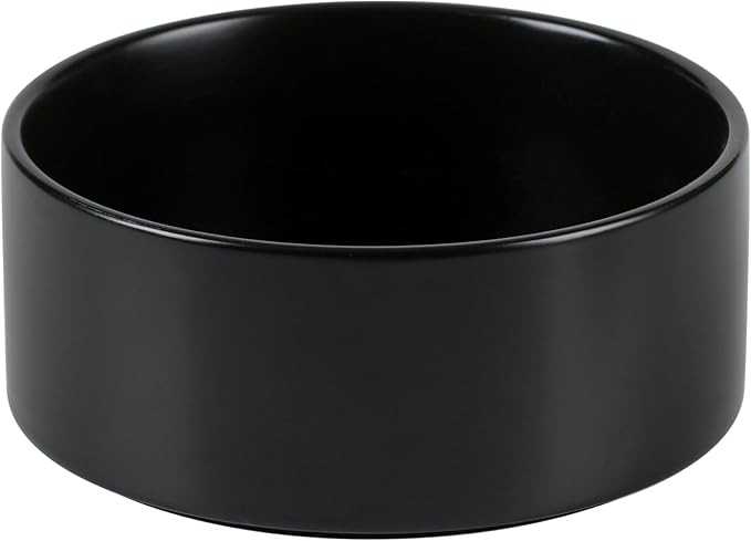 Havniva Non-Slip 8.2inch Ceramic Dog Food and Water Bowl for Large Breed Dogs, Pet Bowl for Replacement (Single Bowl, Black)