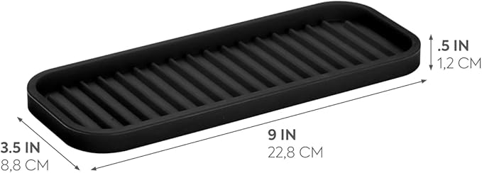 iDesign Silicone Kitchen Sink Tray for Countertops - Black
