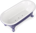 6.5" Ceramic Mini Decorative Clawfoot Bathtub Bar Soap Dish, Kitchen Sponge Holder and Shower Tray for Bathroom, 1 Pack(Jubilee)